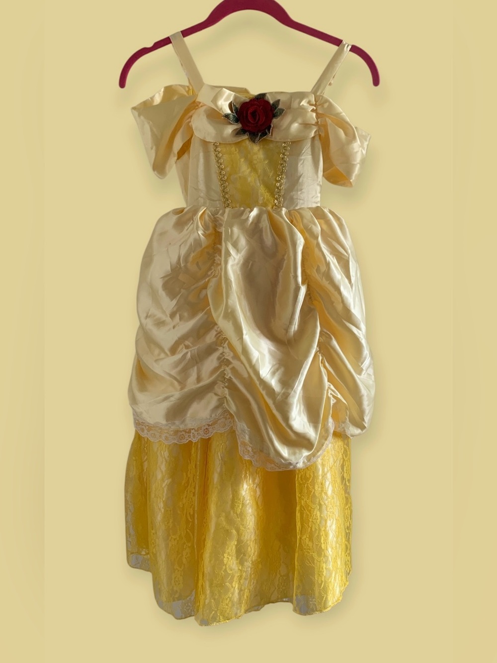 Children's Yellow Princess Belle-Style Costume Dress - Classic Fairy Tale